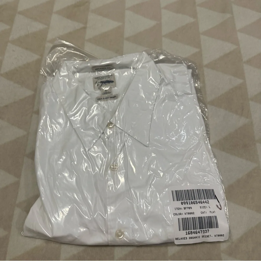 J crew relaxed short sleeve organic cotton poplin shirt white